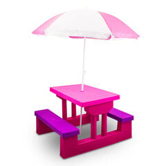 Bērnu dārza galds ar lietussargu un soliem цена и информация | Детская садовая мебель | 220.lv