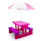 Bērnu dārza galds ar lietussargu un soliem цена и информация | Dārza mēbeles bērniem | 220.lv