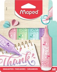 Teksta marķieri MAPED Pastel Flex 4 kr. blisterī cena un informācija | Modelēšanas un zīmēšanas piederumi | 220.lv