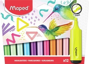 Текстовые маркеры Maped Fluo, 12 шт. цена и информация | Принадлежности для рисования, лепки | 220.lv