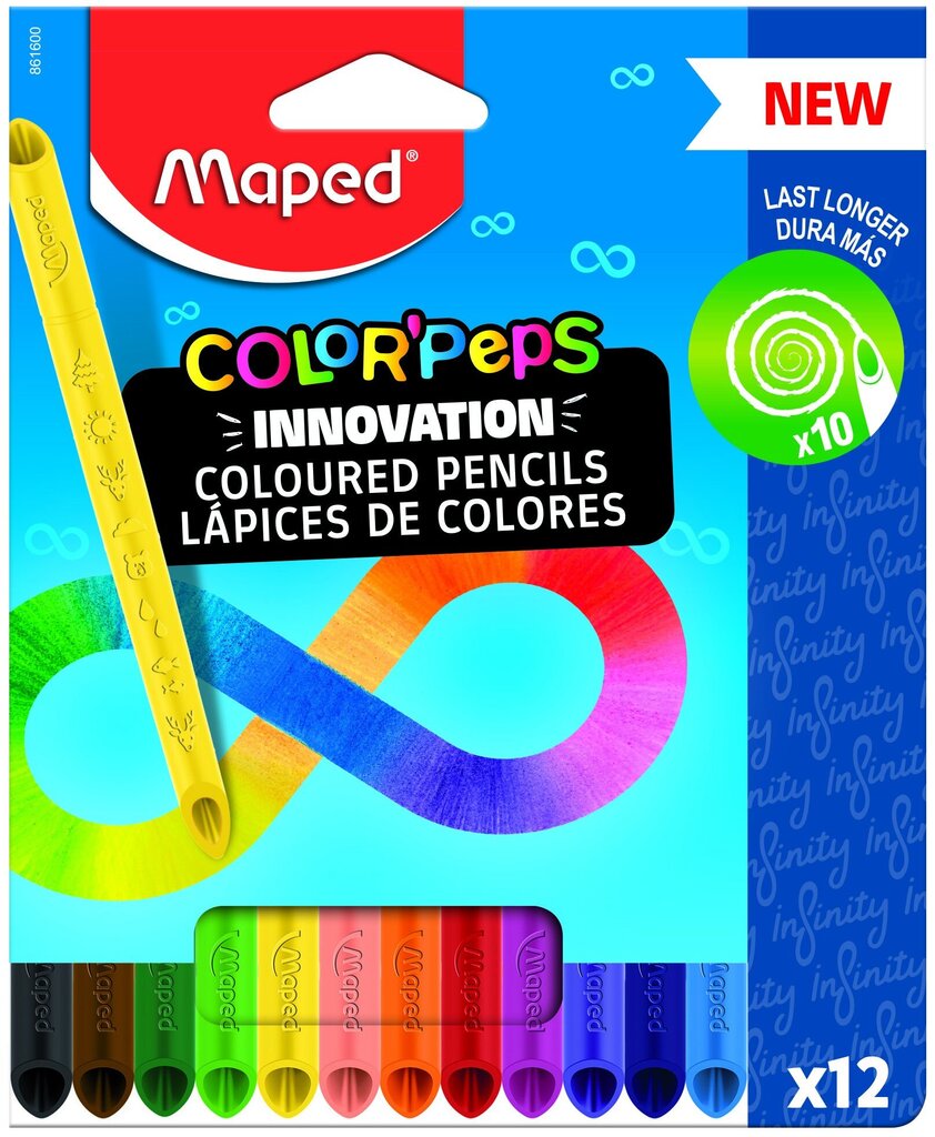 Zīmuļkrāsas MAPED Infinity Innovation 12 krāsas цена и информация | Modelēšanas un zīmēšanas piederumi | 220.lv