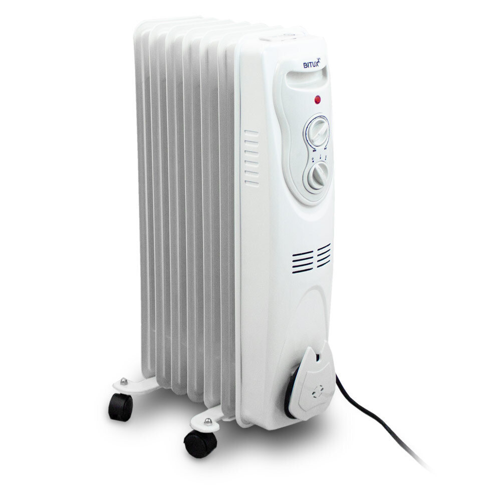 Elektriskais eļļas radiators 1500W Balts 7 malas L BITUXX цена и информация | Sildītāji | 220.lv