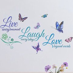 Interjera motivējoša uzlīme Live Laugh Love цена и информация | Декоративные наклейки | 220.lv