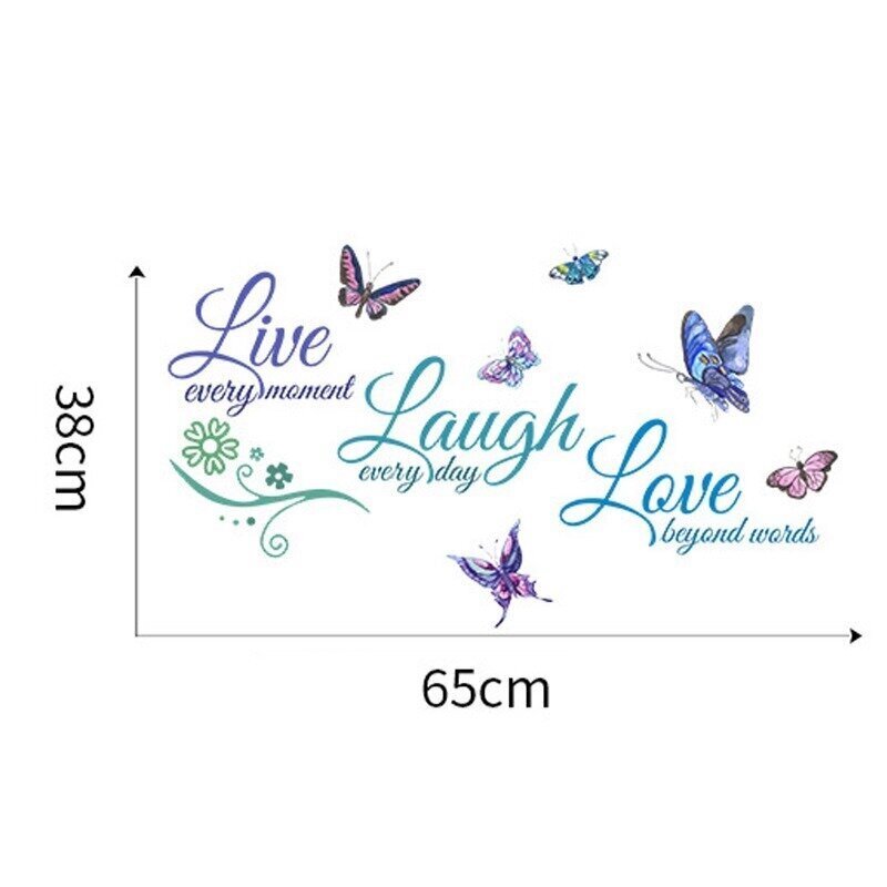 Interjera motivējoša uzlīme Live Laugh Love cena un informācija | Dekoratīvās uzlīmes | 220.lv