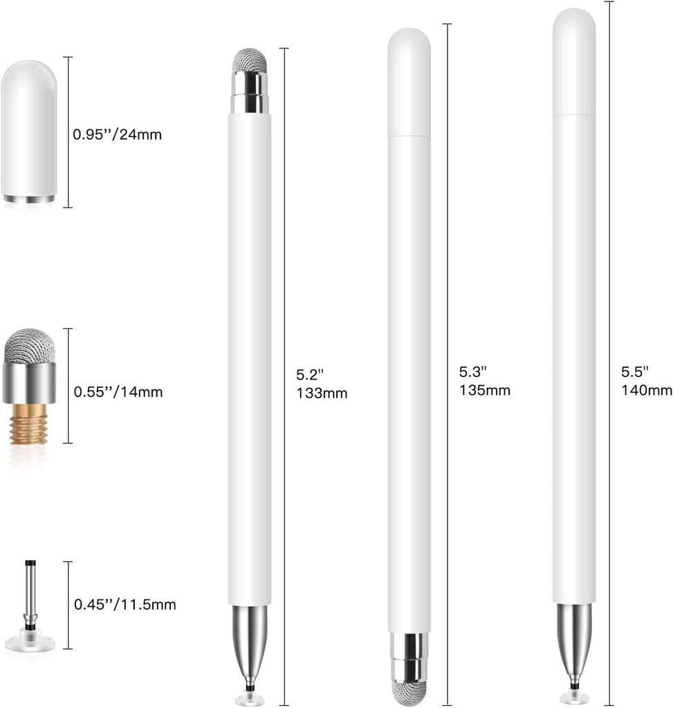 Mixoo stilus PEN ar magnētisko vāciņu, augstas jutības kapacitatīvo irbuli iPad/viedtālruņiem/Samsung/Galaxy/planšetdatoriem cena un informācija | Citi aksesuāri planšetēm un e-grāmatām | 220.lv