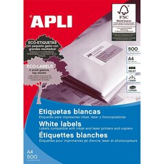 Клейкие этикетки Apli 105 x 48 mm 500 Листья Белый цена и информация | Принтеры | 220.lv
