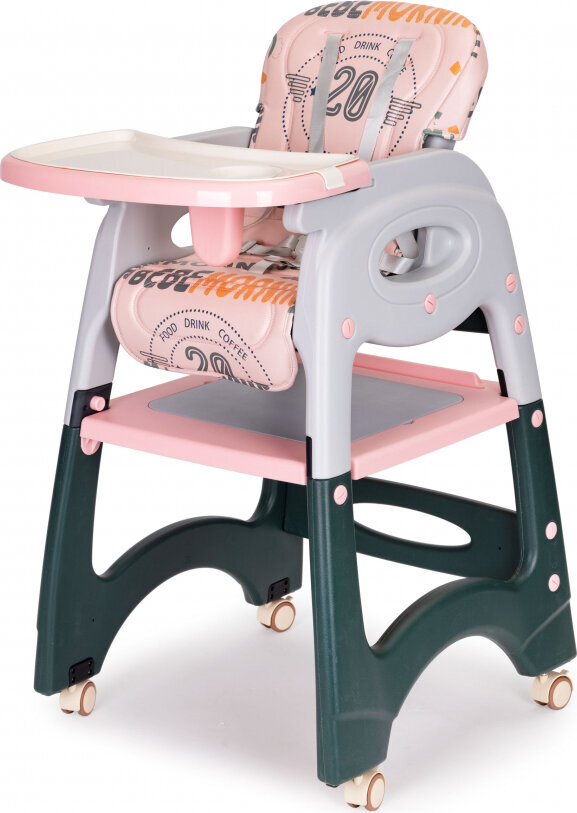 Ecotoys 2-in-1 augstais krēsls, bērnu galda sēdeklis цена и информация | Barošanas krēsli | 220.lv