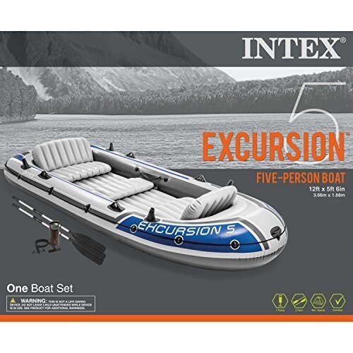 Piepūšamā laiva Intex Excursion 5 cena un informācija | Laivas un kajaki | 220.lv