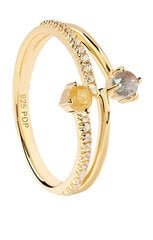 PDPAOLA Оригинальное позолоченное кольцо с цирконами PATIO AN01-644 цена и информация | Кольца | 220.lv
