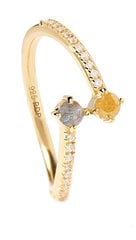 PDPAOLA Elegants zeltīts gredzens ar cirkoniem VILLA AN01-647 cena un informācija | Gredzeni | 220.lv