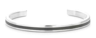 Rebel&Rose Массивный открытый стальной браслет Bangle Brushed Black RR-MB001-S цена и информация | Браслеты | 220.lv