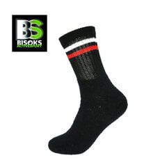 Спортивные носки Bisoks 11022 black/2 stripes white/red цена и информация | Мужские носки | 220.lv