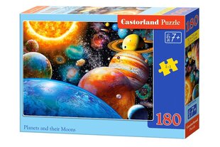 CASTORLAND Puzzle 180el. Planets and their Moons - Planety i ich księżyce цена и информация | Пазлы | 220.lv