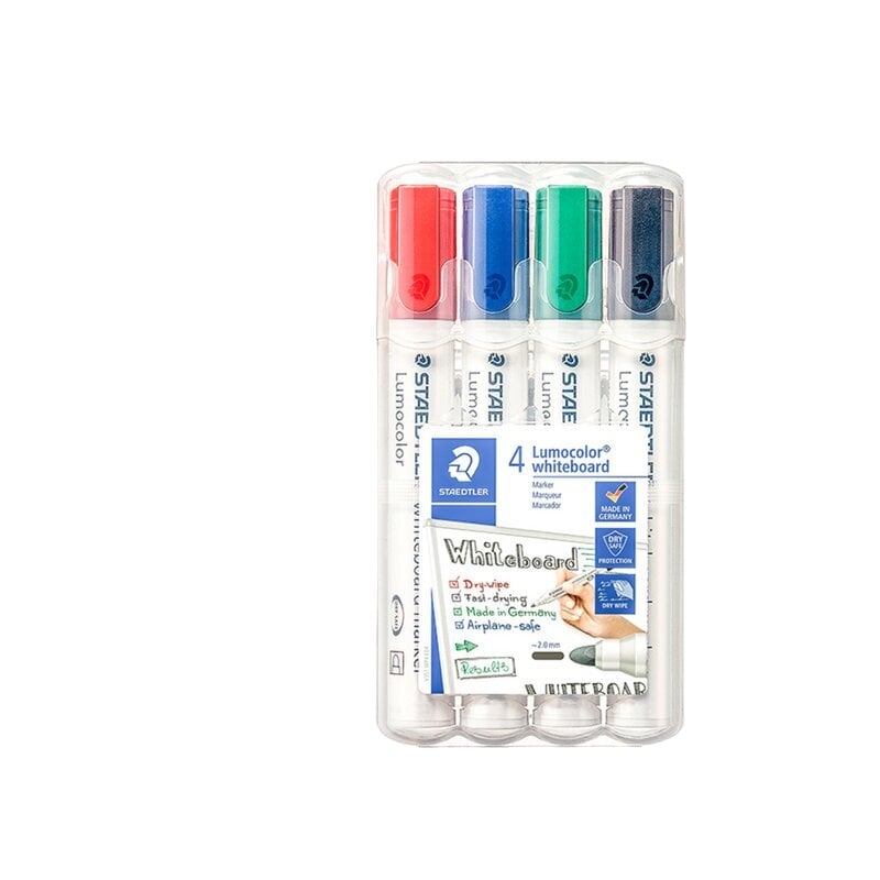 Marķieris baltai tāfelei STAEDTLER, 4 krāsu komplekts iepakojums 4 gab. цена и информация | Rakstāmpiederumi | 220.lv