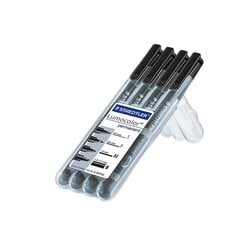 Набор постоянных маркеров Steedtler Lumocolor 31-9WP4GS, Black Package 4 PCS. цена и информация | Письменные принадлежности | 220.lv