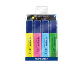 Текстовые маркеры Staedtler Textsurfer 364, 4 Color Set Pack 4 PCS. цена и информация | Письменные принадлежности | 220.lv