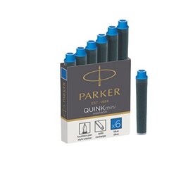 Чернильные капсулы Parker, короткие, 6 штук, Blue Pack 4 ПК. цена и информация | Письменные принадлежности | 220.lv