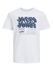 Jack & Jones bērnu t-krekls 12234450*03, balts 5715368821604 cena un informācija | Zēnu krekli | 220.lv