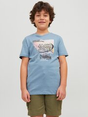 Jack & Jones детская футболка 12234450*01, голубой 5715368821543 цена и информация | Рубашки для мальчиков | 220.lv