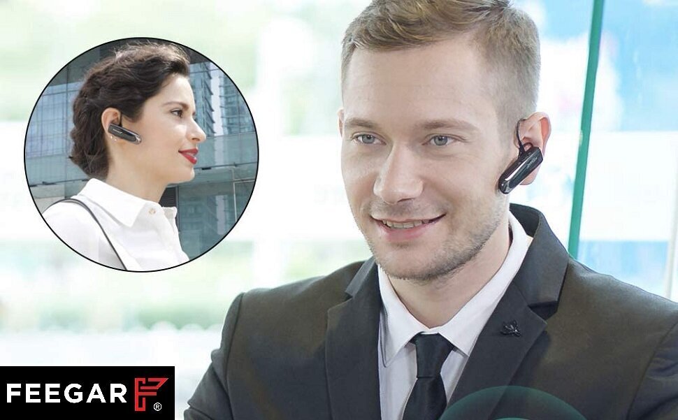 Brīvroku aprīkojums Brīvroku aprīkojums Feegar BF300 PRO Bezvadu austiņas Bluetooth BT 5.0 CSR 32h HD Multipoint cena un informācija | Bezvadu garnitūra | 220.lv