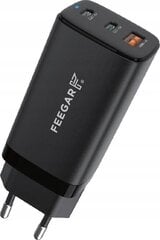 Зарядное устройство для телефона Feegar Gall GaN 65 Вт Зарядное устройство USB C Блок питания USB C 3-портовое зарядное устройство Блок питания PD Зарядное устройство с PPS GaN Tech цена и информация | Зарядные устройства для телефонов | 220.lv