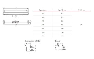 Корпус душевого желоба Aco ShowerDrain C, 92 x 885 мм цена и информация | Трапы для душа | 220.lv