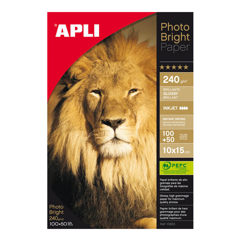 Fotoapapīrs AplI Bright Pro, 10 x 15 cm, 240 g/m2, 150 lappuses цена и информация | Burtnīcas un papīra preces | 220.lv