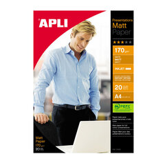 Фото бумага Apli Matt Paper, A4, 170 г/м2, 20 листов цена и информация | Тетради и бумажные товары | 220.lv