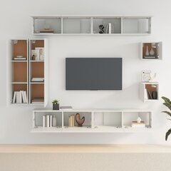 vidaXL 8-daļīgs TV skapīšu komplekts, balts, inženierijas koks cena un informācija | TV galdiņi | 220.lv