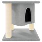 vidaXL kaķu māja ar sizala stabiem nagu asināšanai, 37 cm, pelēka цена и информация | Kaķu mājas, nagu asināmie | 220.lv