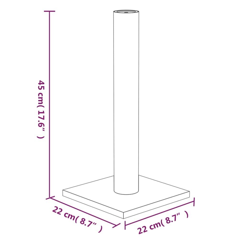 vidaXL kaķu nagu asināšanas stabs, tumši pelēks, 22x22x45 cm цена и информация | Kaķu mājas, nagu asināmie | 220.lv