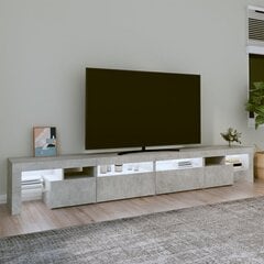 vidaXL TV skapītis ar LED apgaismojumu, betona pelēks, 280x36,5x40 cm цена и информация | Тумбы под телевизор | 220.lv