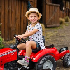 Traktors ar piekabi, sarkans cena un informācija | Rotaļlietas zēniem | 220.lv