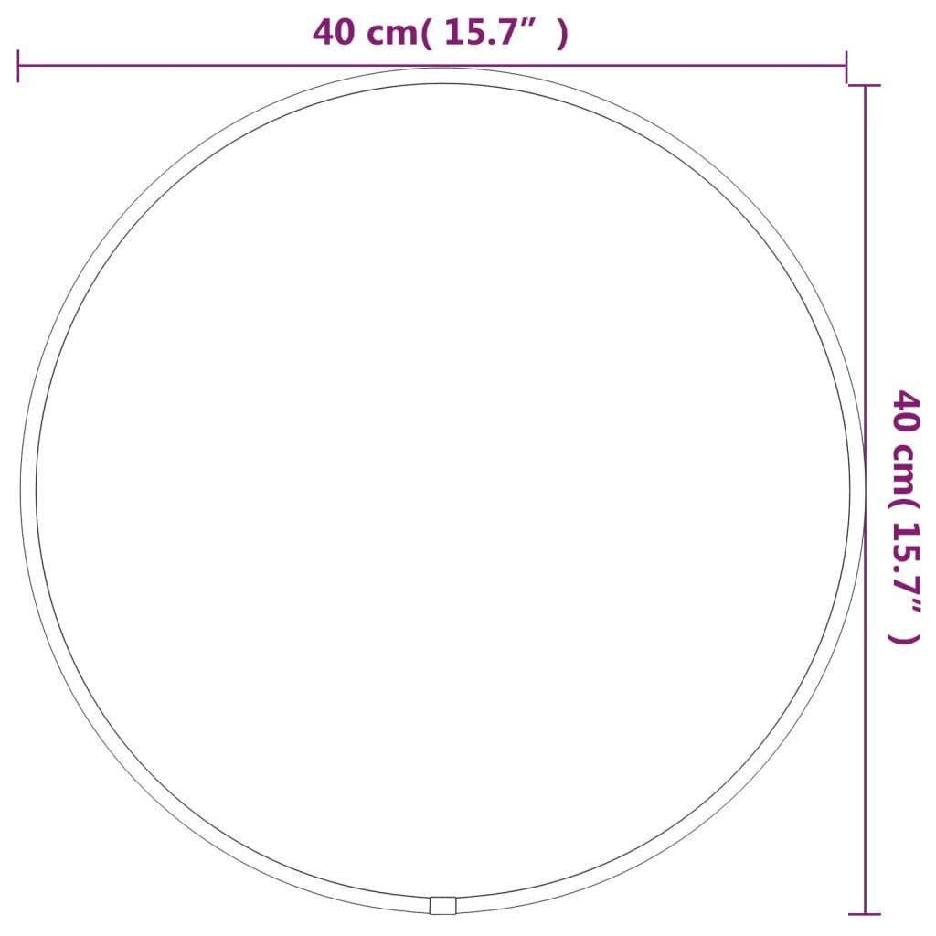 vidaXL sienas spogulis, sudraba krāsā, Ø 40 cm, apaļš cena un informācija | Spoguļi | 220.lv