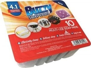 Buzzy tērauda tīrīšanas līdzeklis, kas iemērc ziepēs 10gab UK cena un informācija | Tīrīšanas piederumi | 220.lv