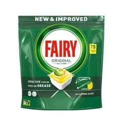 Fairy Original Viss Vienā Tabletes Trauku Mašīnai Lemon, 75 Tabletes cena un informācija | Fairy Tīrīšanas līdzekļi un piederumi | 220.lv