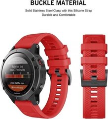 Ремешок для часов Garmin Fenix ​​3 / 5X / 3HR / 5X PLUS / 6X / 6X PRO / 7X (26 мм), Tech Protect Smooth, красный цена и информация | Аксессуары для смарт-часов и браслетов | 220.lv