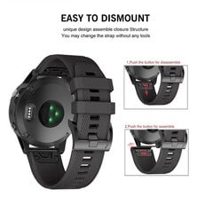 Garmin Fenix ​​3 / 5X / 3HR / 5X PLUS / 6X / 6X PRO / 7X (26MM) Ремешок для часов Tech Protect Smooth. Черный цена и информация | Аксессуары для смарт-часов и браслетов | 220.lv