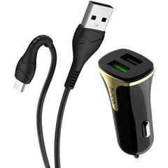 Автомобильная зарядка с 2 USB разъемами Hoco Z31 Quick Charge 3.0 (3.4A), черная цена и информация | Зарядные устройства для телефонов | 220.lv