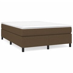 vidaXL atsperu gulta ar matraci, tumši brūna, 140x200 cm, audums cena un informācija | Gultas | 220.lv