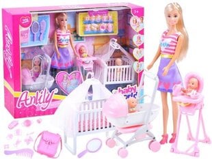 Кукла Anlily с малышом, коляской и кроваткой цена и информация | Игрушки для девочек | 220.lv