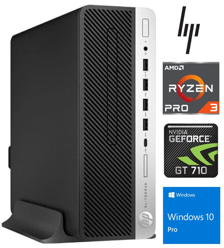 EliteDesk 705 G5 SFF Ryzen 3 Pro 3200G 16GB 512GB SSD GT 710 2GB Windows 10 Professional Stacionārais dators cena un informācija | Stacionārie datori | 220.lv