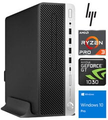 Стационарный компьютер EliteDesk 705 G5 SFF Ryzen 3 Pro 3200G 8GB 1TB SSD GT 1030 2GB Windows 10 Professional  цена и информация | Стационарные компьютеры | 220.lv
