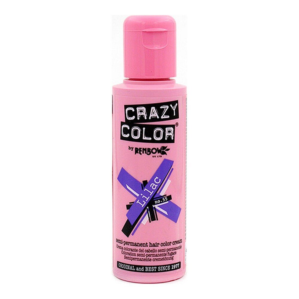 Vidēji Noturīga Krāsa Lilac Crazy Color Nº 55 (100 ml) цена и информация | Matu krāsas | 220.lv