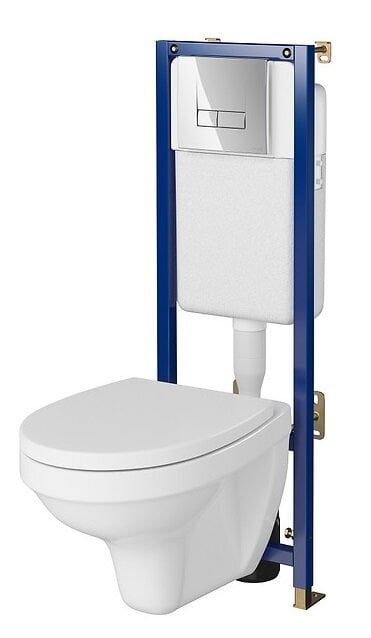 Piekarināms tualetes pods Cersanit B619 WHB+rāmis+poga+lēns vāks cena un informācija | Tualetes podi | 220.lv
