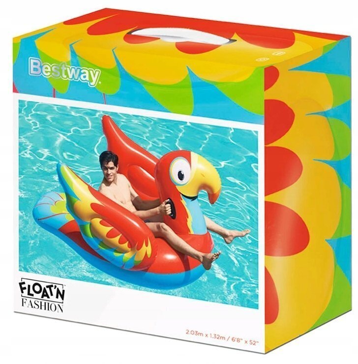 Piepūšamais peldvietu matracis "Papagailis", 230 x 180 cm cena un informācija | Piepūšamās rotaļlietas un pludmales preces | 220.lv