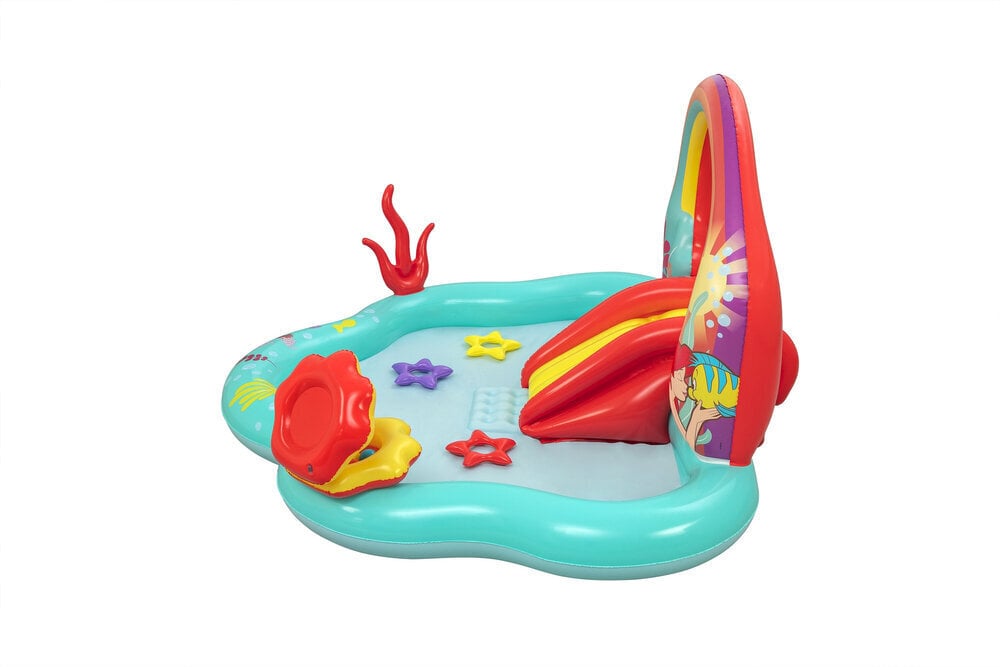 Piepūšamais rotaļu laukums Bestway Little Mermaid, 221x193x117 cm, zaļš cena un informācija | Piepūšamās rotaļlietas un pludmales preces | 220.lv