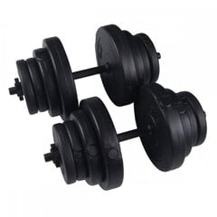 SportVida 2in1 GYM un Fitnesa Regulējama 8 svara disku Hantenes komplekts 2 * 20Kg (40kg) Melna cena un informācija | Hanteles, svaru stieņi un diski | 220.lv