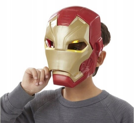 Atverama Dzelzs vīra LED maska, sarkana cena un informācija | Karnevāla kostīmi, maskas un parūkas | 220.lv