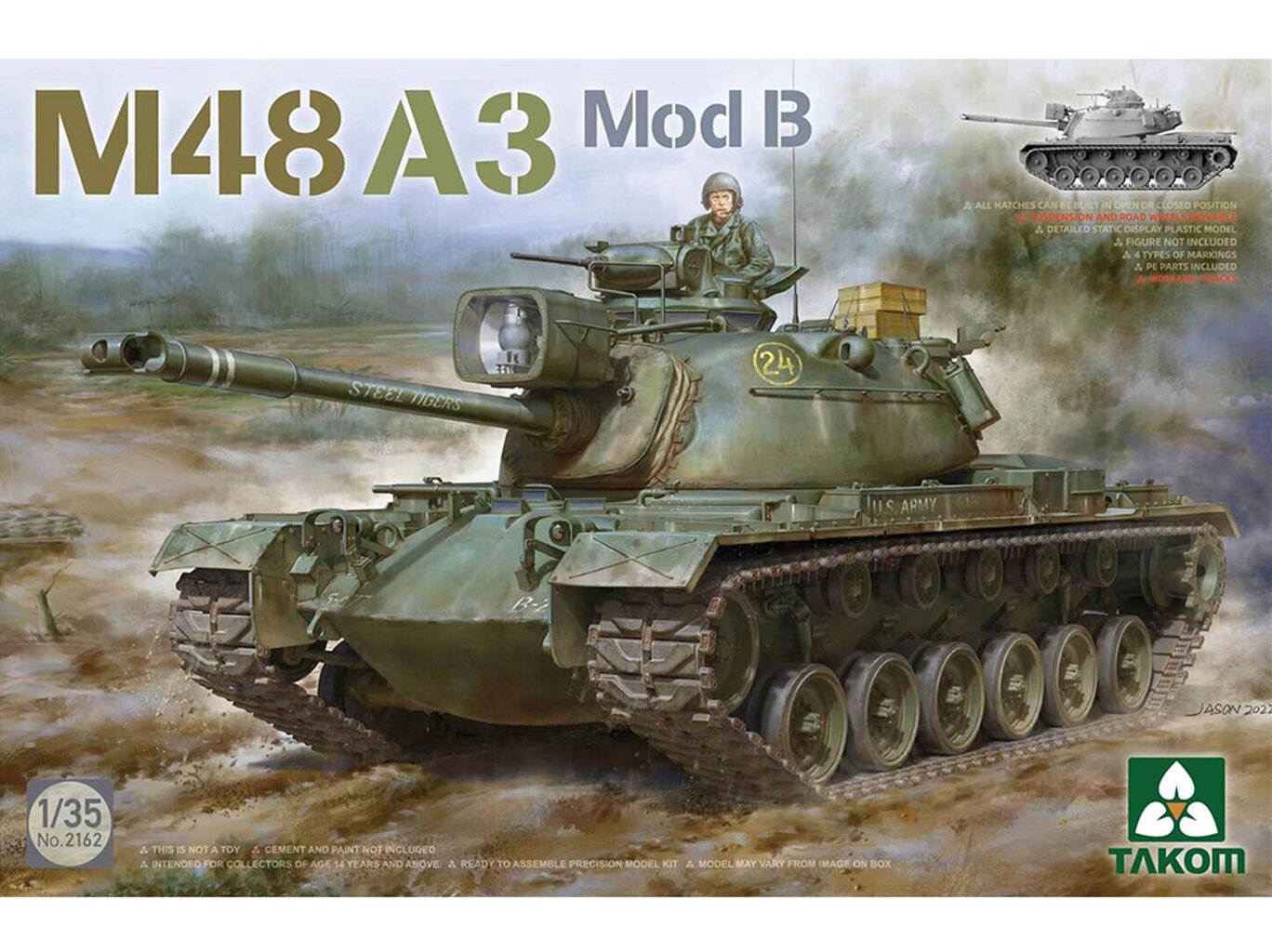 Takom - M48A3 Mod B, 1/35, 2162 cena un informācija | Konstruktori | 220.lv